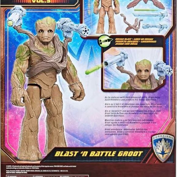 Blast 'N Battle Groot Action Figure, Marvel Titan Hero Series Guardians Galaxy - Picture 4 of 4